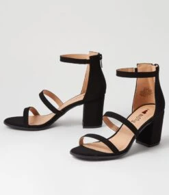 Taisy Black Nubuck Pu Sandals -Lynx Shoes Shop IL12236BLAPY 6