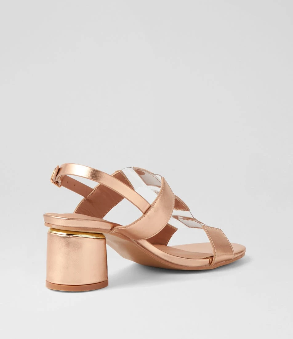 Harmio Rose Gold Clear Vinylite Sandals 5 Harmio Rose Gold Clear Vinylite Sandals - Image 3