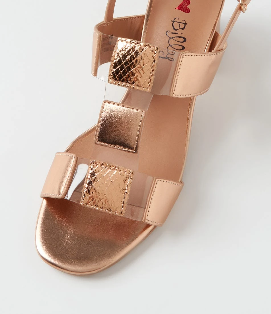 Harmio Rose Gold Clear Vinylite Sandals 6 Harmio Rose Gold Clear Vinylite Sandals - Image 4