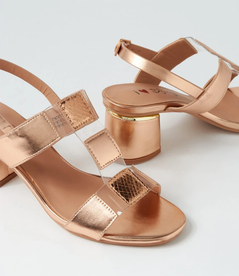 Harmio Rose Gold Clear Vinylite Sandals 7 Harmio Rose Gold Clear Vinylite Sandals - Image 5