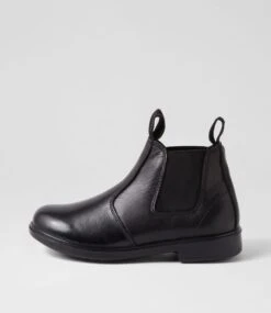 Lynx Dax Black Leather Ankle Boots