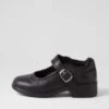 Lynx Milla Jnr E Buckle Black Leather Flat Shoes 2 Lynx Milla Jnr E Buckle Black Leather Flat Shoes -Lynx Shoes Shop LX10089BLALE 2