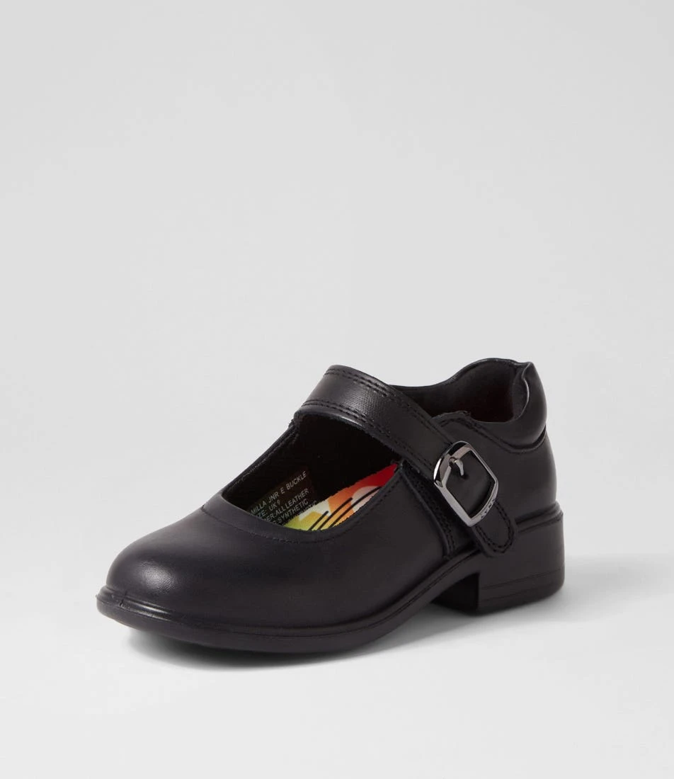 Lynx Milla Jnr E Buckle Black Leather Flat Shoes 4 Lynx Milla Jnr E Buckle Black Leather Flat Shoes - Image 2