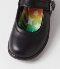 Lynx Milla Jnr E Buckle Black Leather Flat Shoes 10 Lynx Milla Jnr E Buckle Black Leather Flat Shoes -Lynx Shoes Shop LX10089BLALE 5