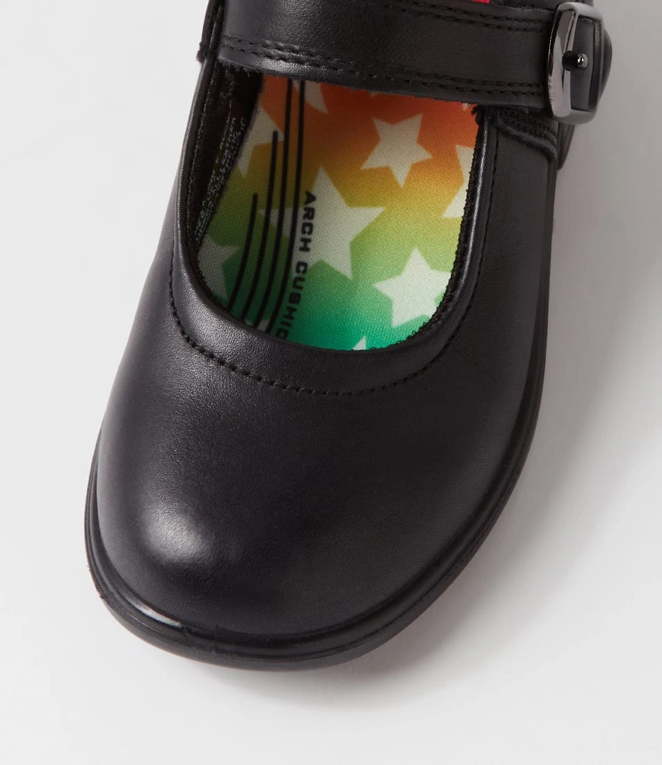 Lynx Milla Jnr E Buckle Black Leather Flat Shoes 6 Lynx Milla Jnr E Buckle Black Leather Flat Shoes - Image 4