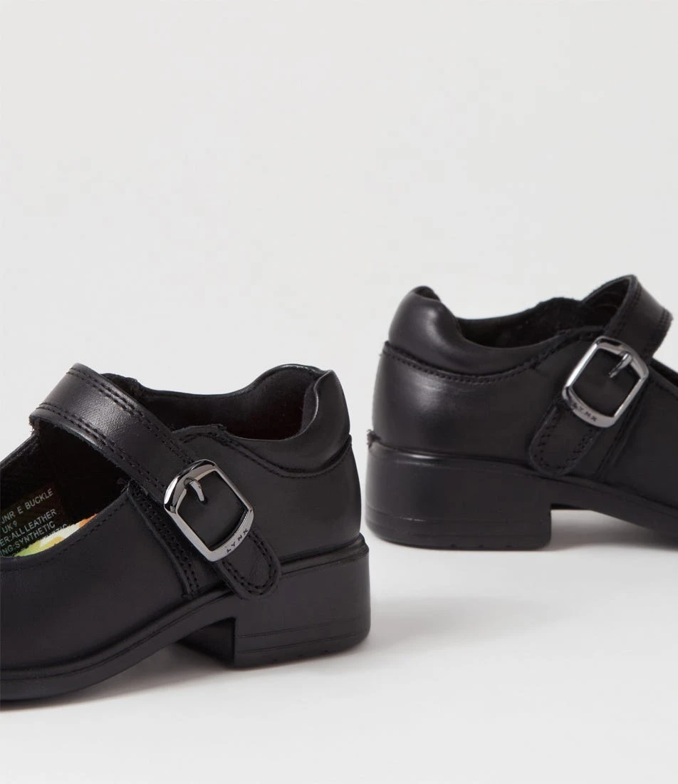 Lynx Milla Jnr E Buckle Black Leather Flat Shoes 7 Lynx Milla Jnr E Buckle Black Leather Flat Shoes - Image 5