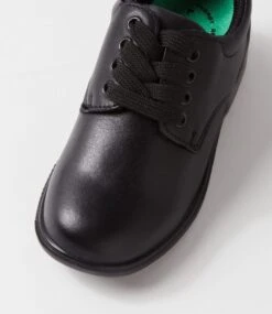 Lynx Mylie Jnr E Lace Black Leather Lace Up Flats -Lynx Shoes Shop LX10090BLALE 5