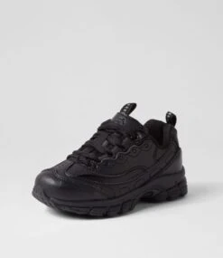 Lynx Scoot Jnr E Lace Black Leather Sneakers -Lynx Shoes Shop LX10093BLALE 3