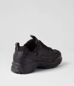 Lynx Scoot Jnr E Lace Black Leather Sneakers