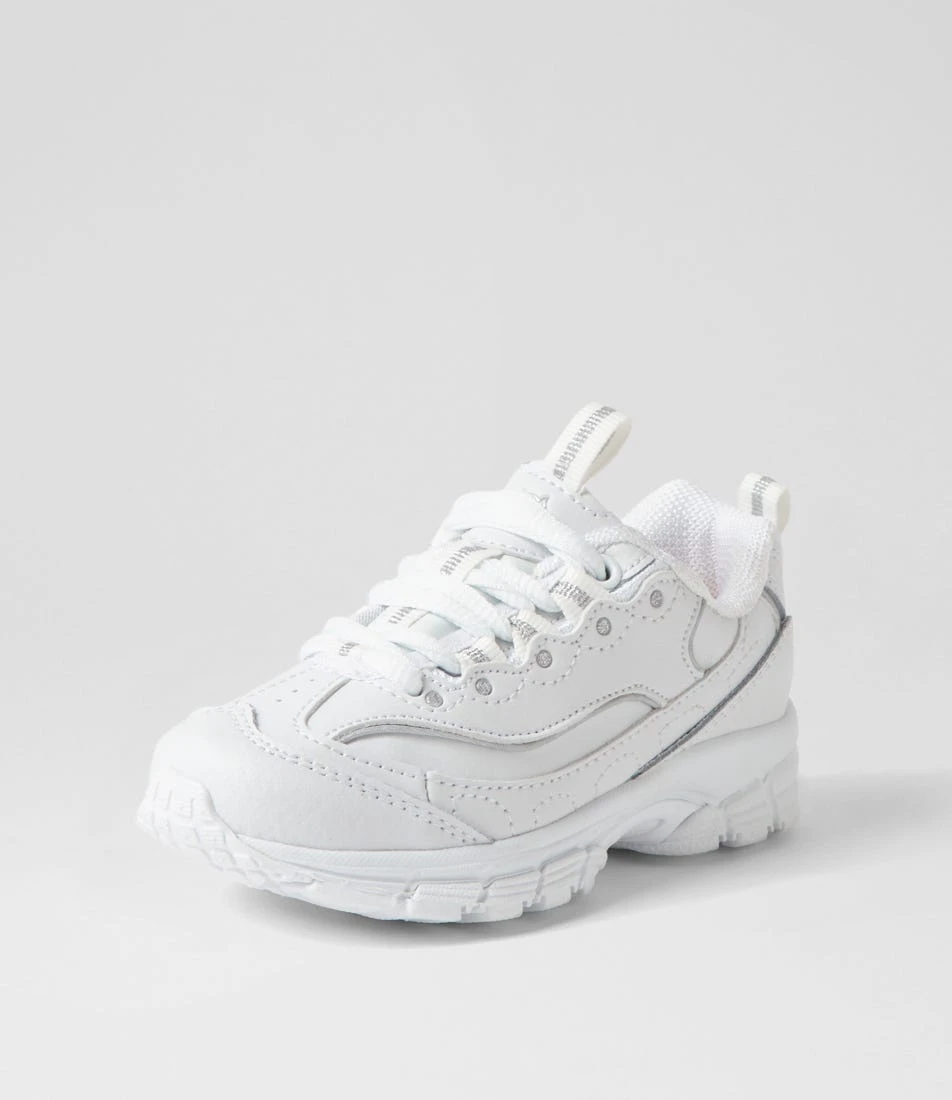 Lynx Scoot Jnr E Lace White Leather Sneakers 4 Lynx Scoot Jnr E Lace White Leather Sneakers - Image 2