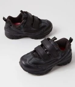 Lynx Scoot Jnr E Vel Black Leather Sneakers -Lynx Shoes Shop LX10094BLALE 6