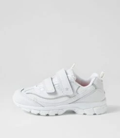 Lynx Scoot Jnr E Vel White Leather Sneakers