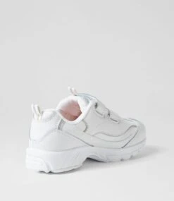 Lynx Scoot Jnr E Vel White Leather Sneakers -Lynx Shoes Shop LX10094WHILE 4