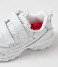 Lynx Scoot Jnr E Vel White Leather Sneakers -Lynx Shoes Shop LX10094WHILE 6