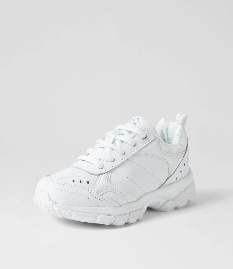 Lynx Erupt Jnr Slim Lace White Leather Sneakers 4 Lynx Erupt Jnr Slim Lace White Leather Sneakers - Image 2