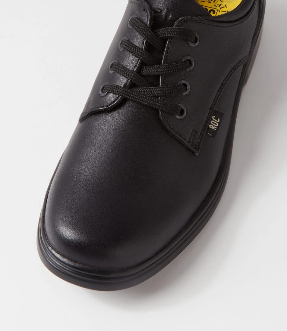 Larrikin Jnr Black Leather Lace Up Flats 6 Larrikin Jnr Black Leather Lace Up Flats - Image 4