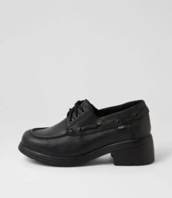 Denver Snr Black Leather Heels