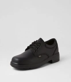 Metro Snr Black Leather Lace Up Flats -Lynx Shoes Shop RC10066BLALE 3