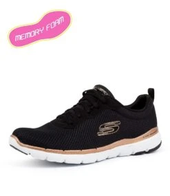 Skechers 13070 Flex Appeal 3 First Black Gold Smooth -Lynx Shoes Shop SK10463BALSM 2