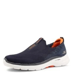 Skechers Go Walk 6 (sock Fit) Navy Orange Sneakers -Lynx Shoes Shop SK11027DQAAA 2
