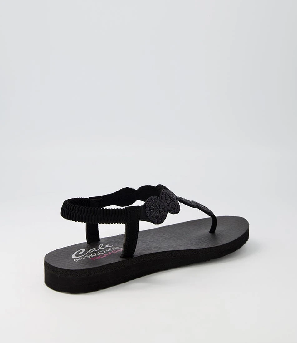 Skechers Meditation Black Fabric Sandals 5 Skechers Meditation Black Fabric Sandals - Image 3
