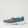 Skechers Go Walk 6 Charcoal Aqua Sneakers