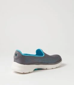 Skechers Go Walk 6 Charcoal Aqua Sneakers -Lynx Shoes Shop SK11285GIEWI 4