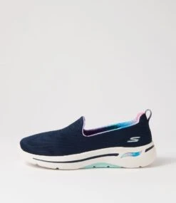 Skechers Go Walk Arch Fit Navy Turquoise Sneakers