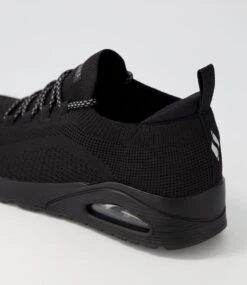 Skechers Uno Black Black Knit Sneakers 10 Skechers Uno Black Black Knit Sneakers -Lynx Shoes Shop SK11314B58SS 6