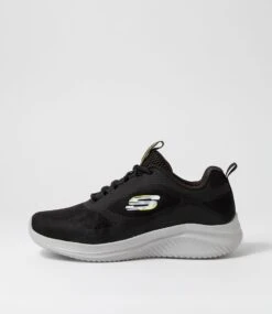 Skechers Ultra Flex 3.0 Black Lime Mesh Sneakers