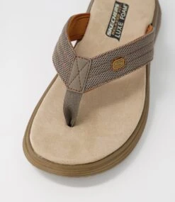 Skechers Proven Sd Taupe Canvas Sandals -Lynx Shoes Shop SK11322NGVCA 5