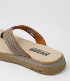 Skechers Proven Sd Taupe Canvas Sandals -Lynx Shoes Shop SK11322NGVCA 6