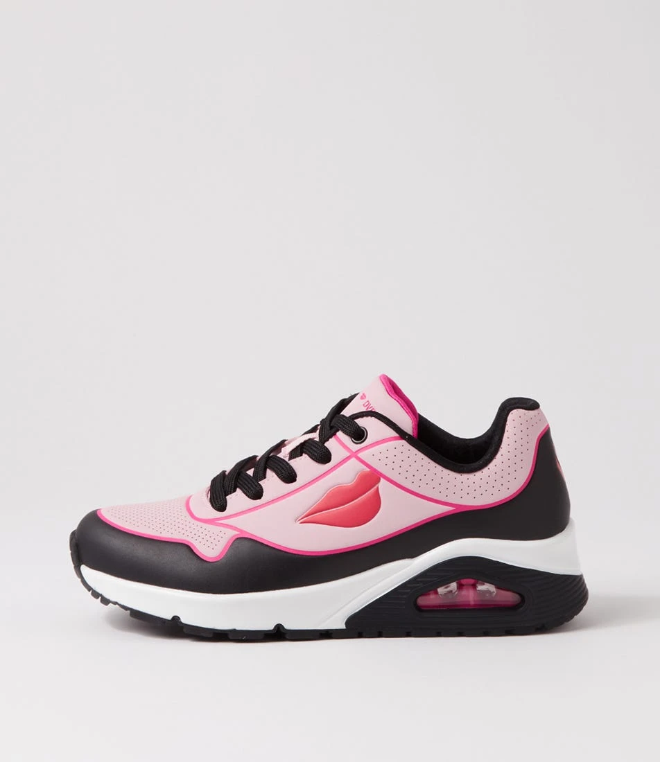 Skechers Uno Black Pink Sneakers 3 Skechers Uno Black Pink Sneakers