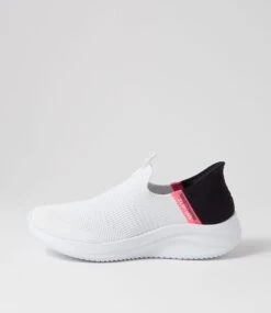 Skechers Ultra Flex 3.0 White Black Knit Sneakers