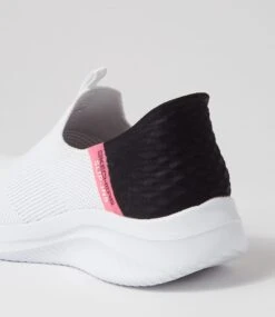 Skechers Ultra Flex 3.0 White Black Knit Sneakers -Lynx Shoes Shop SK11332W66SS 6