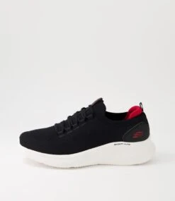 Skechers Skech Black Red Knit Sneakers