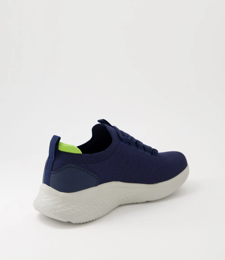 Skechers Skech Navy Lime Knit Sneakers 5 Skechers Skech Navy Lime Knit Sneakers - Image 3