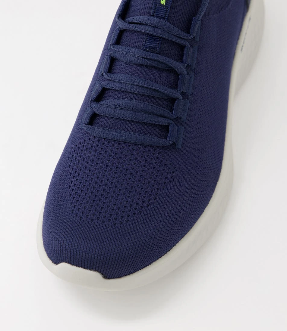 Skechers Skech Navy Lime Knit Sneakers 6 Skechers Skech Navy Lime Knit Sneakers - Image 4