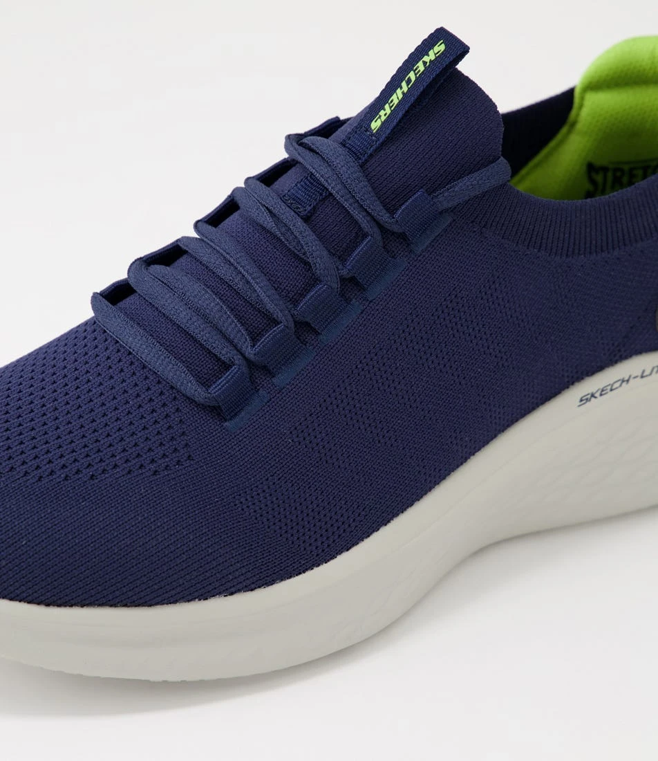 Skechers Skech Navy Lime Knit Sneakers 7 Skechers Skech Navy Lime Knit Sneakers - Image 5