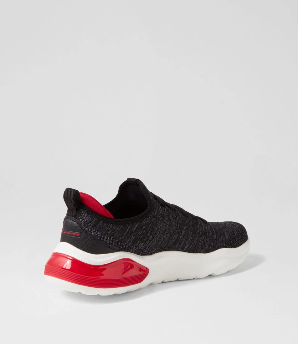 Skechers Air Cushioning Black Red Knit Sneakers 5 Skechers Air Cushioning Black Red Knit Sneakers - Image 3
