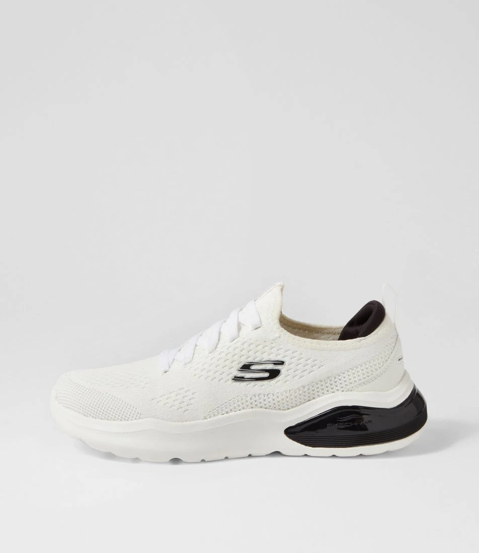 Skechers Air Cushioning White Black Knit Sneakers 3 Skechers Air Cushioning White Black Knit Sneakers