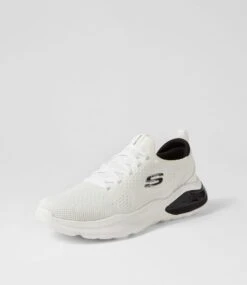 Skechers Air Cushioning White Black Knit Sneakers 8 Skechers Air Cushioning White Black Knit Sneakers -Lynx Shoes Shop SK11355W66SS 3