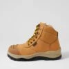 Skechers Skx Work Comp Toe Wheat Leather Lace Up Boots -Lynx Shoes Shop SK11382TDZLE 2