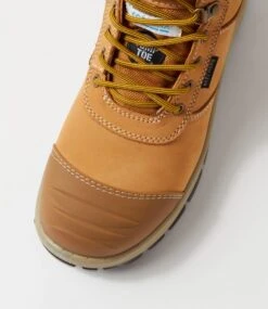 Skechers Skx Work Comp Toe Wheat Leather Lace Up Boots -Lynx Shoes Shop SK11382TDZLE 5