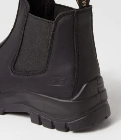 Skechers Skx Work Black Leather Chelsea Boots -Lynx Shoes Shop SK11383BLALE 6