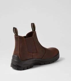 Skechers Skx Work Dark Brown Leather Chelsea Boots 9 Skechers Skx Work Dark Brown Leather Chelsea Boots -Lynx Shoes Shop SK11383E25LE 4