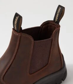 Skechers Skx Work Dark Brown Leather Chelsea Boots 11 Skechers Skx Work Dark Brown Leather Chelsea Boots -Lynx Shoes Shop SK11383E25LE 6
