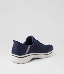 Skechers Go Walk Arch Fit Navy Yellow Mesh Sneakers -Lynx Shoes Shop SK11406DBYAA 4