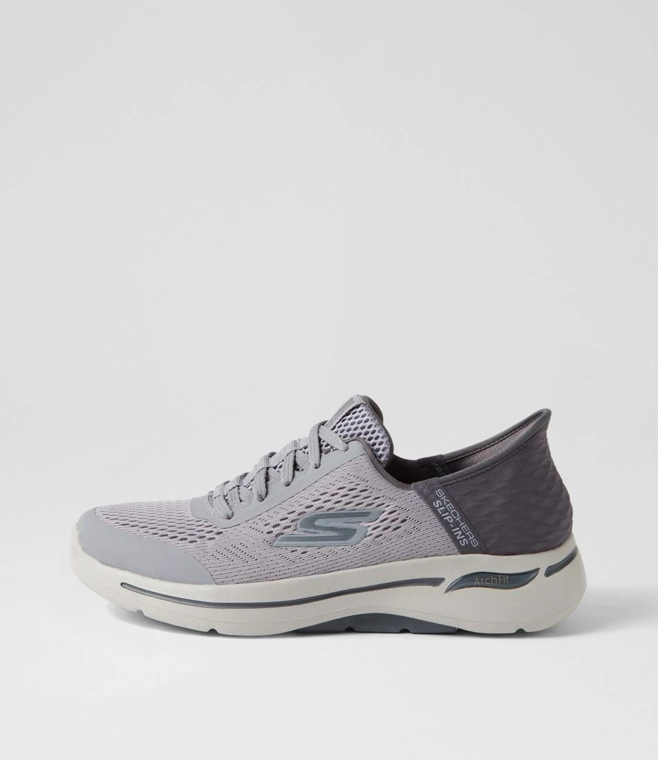 Skechers Go Walk Arch Fit Grey Mesh Sneakers 3 Skechers Go Walk Arch Fit Grey Mesh Sneakers