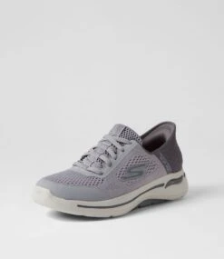 Skechers Go Walk Arch Fit Grey Mesh Sneakers 8 Skechers Go Walk Arch Fit Grey Mesh Sneakers -Lynx Shoes Shop SK11406GRYAA 3